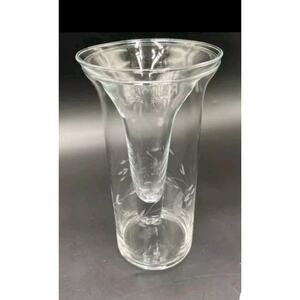 Princess House Heritage Crystal 2pc Vase NIB Etched #400 USA Clear Glass Flower